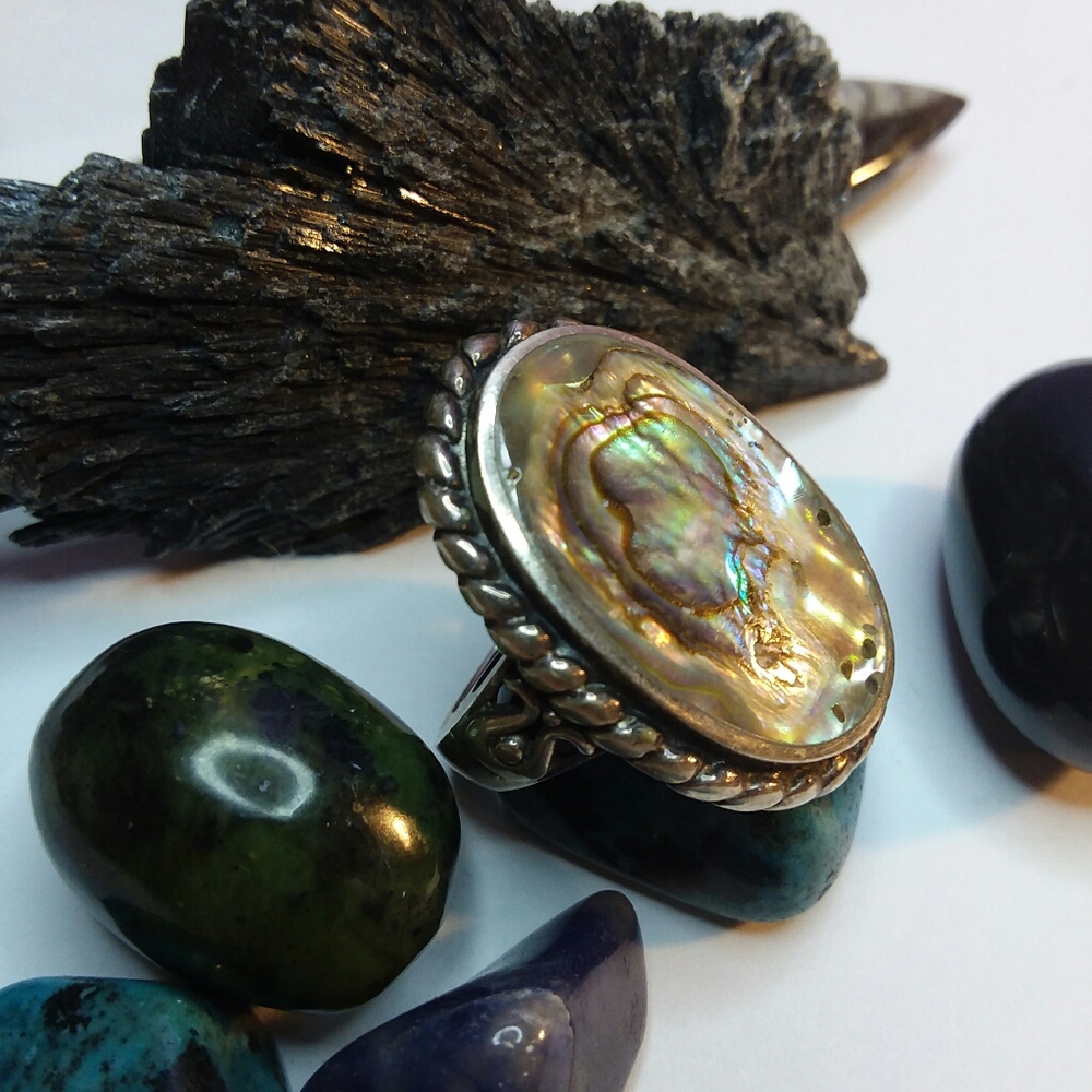 925 Abalone Ring - image 2